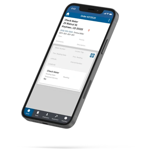 MFS app screen on a smartphone